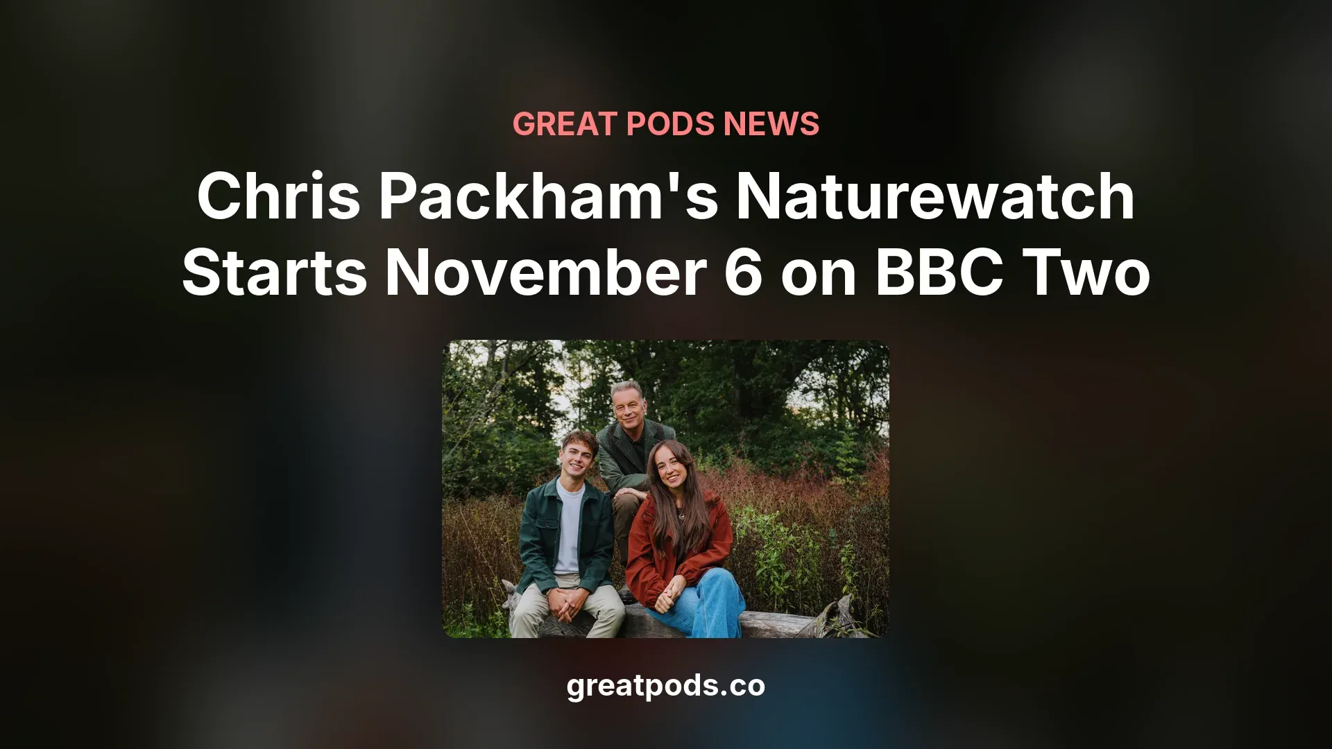 Chris Packham's Naturewatch Video Podcast Starts November 6